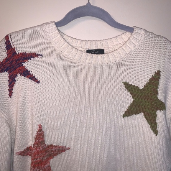 Rails Zoey Intarsia Star Cotton & Cashmere Sweater S - Picture 12 of 14